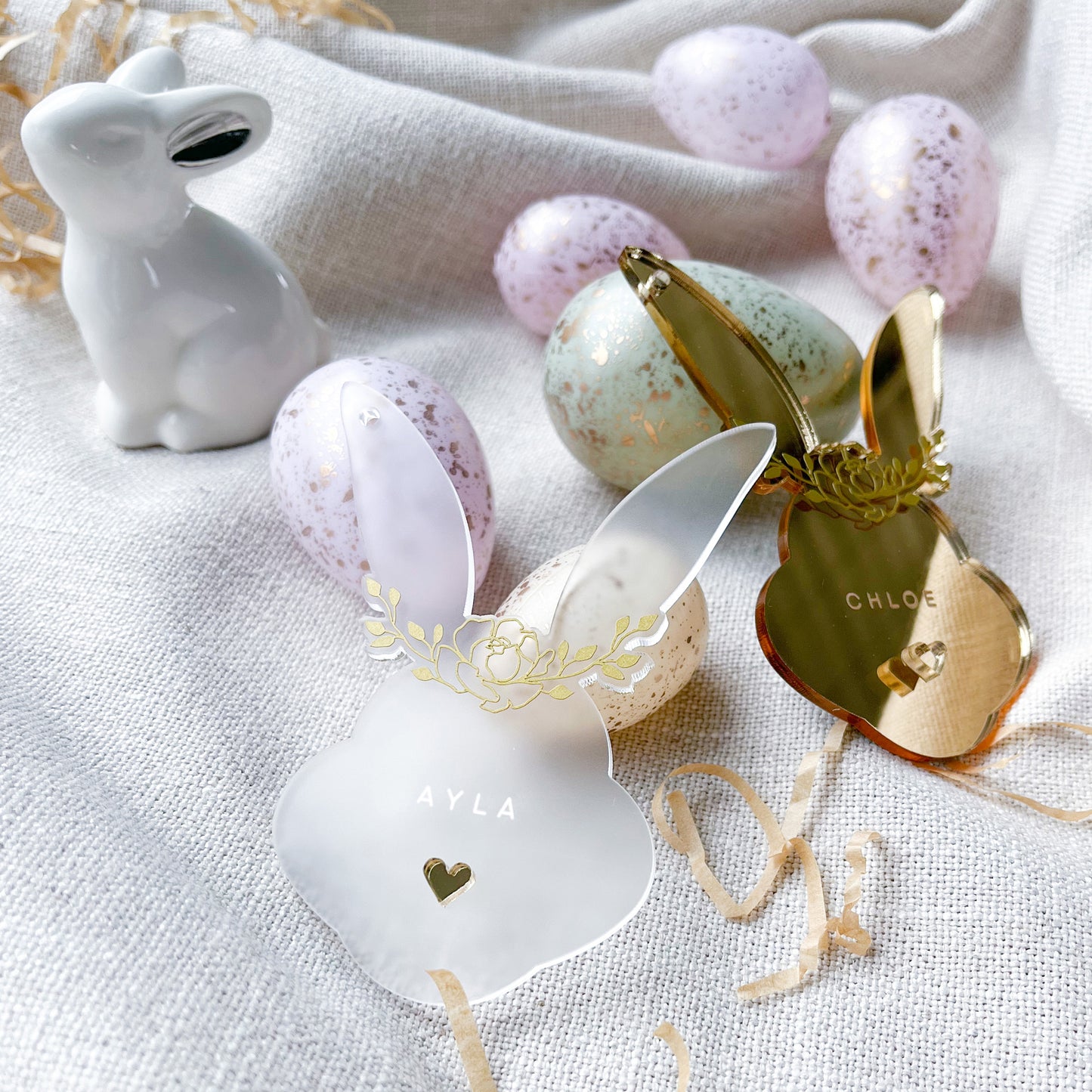 Floral Bunny Head Tag